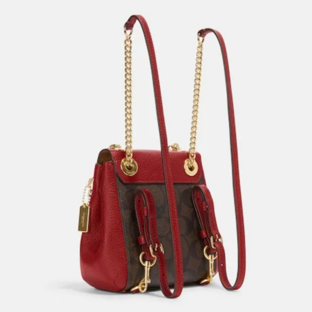 Coach Convertible Mini Backpack In Signature Canvas - Picture 2 of 12
